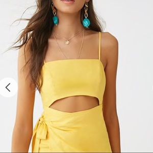 Yellow F21 Summer Wrap Dress